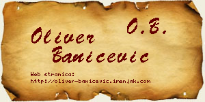 Oliver Banićević vizit kartica